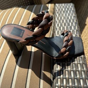 Dolce vita braided size 8 black/expresso sandal/slide